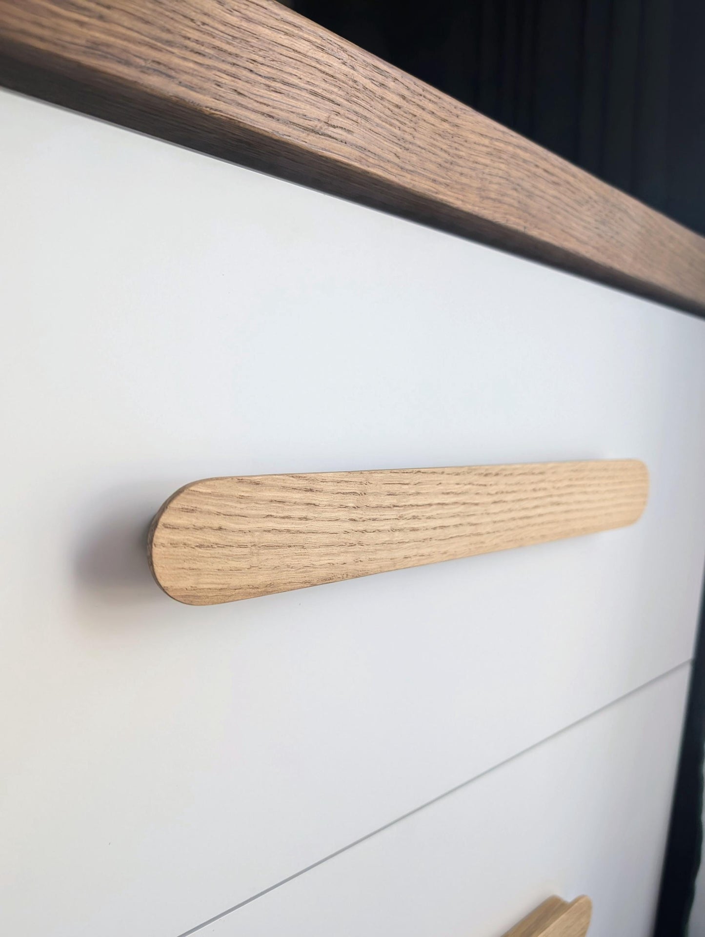 Slim Oak Handles – Modern Minimalist Wooden Cabinet Pulls (4"–20")