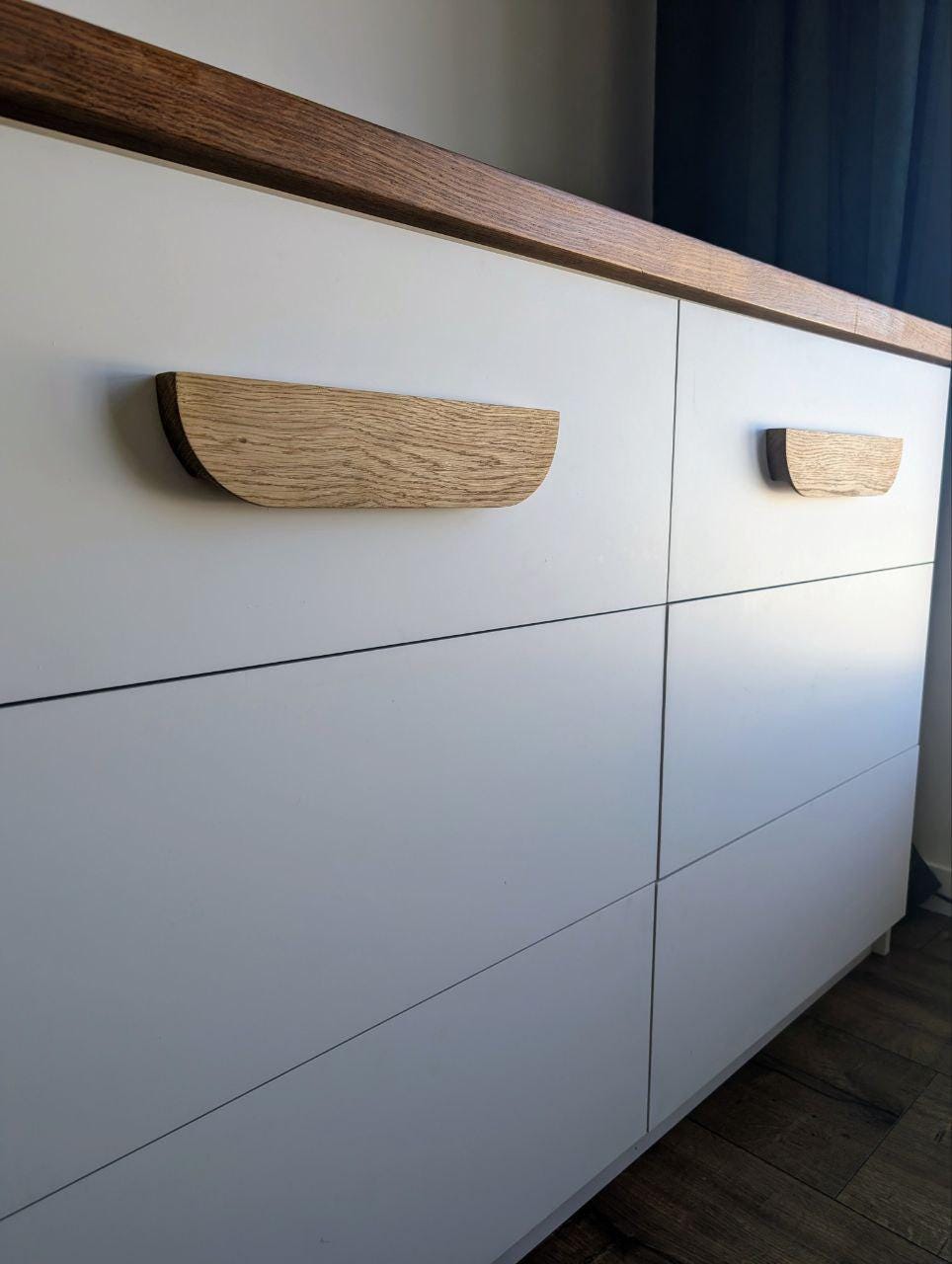 Oak Cabinet Handle – Long Minimalist Wooden Drawer Pull