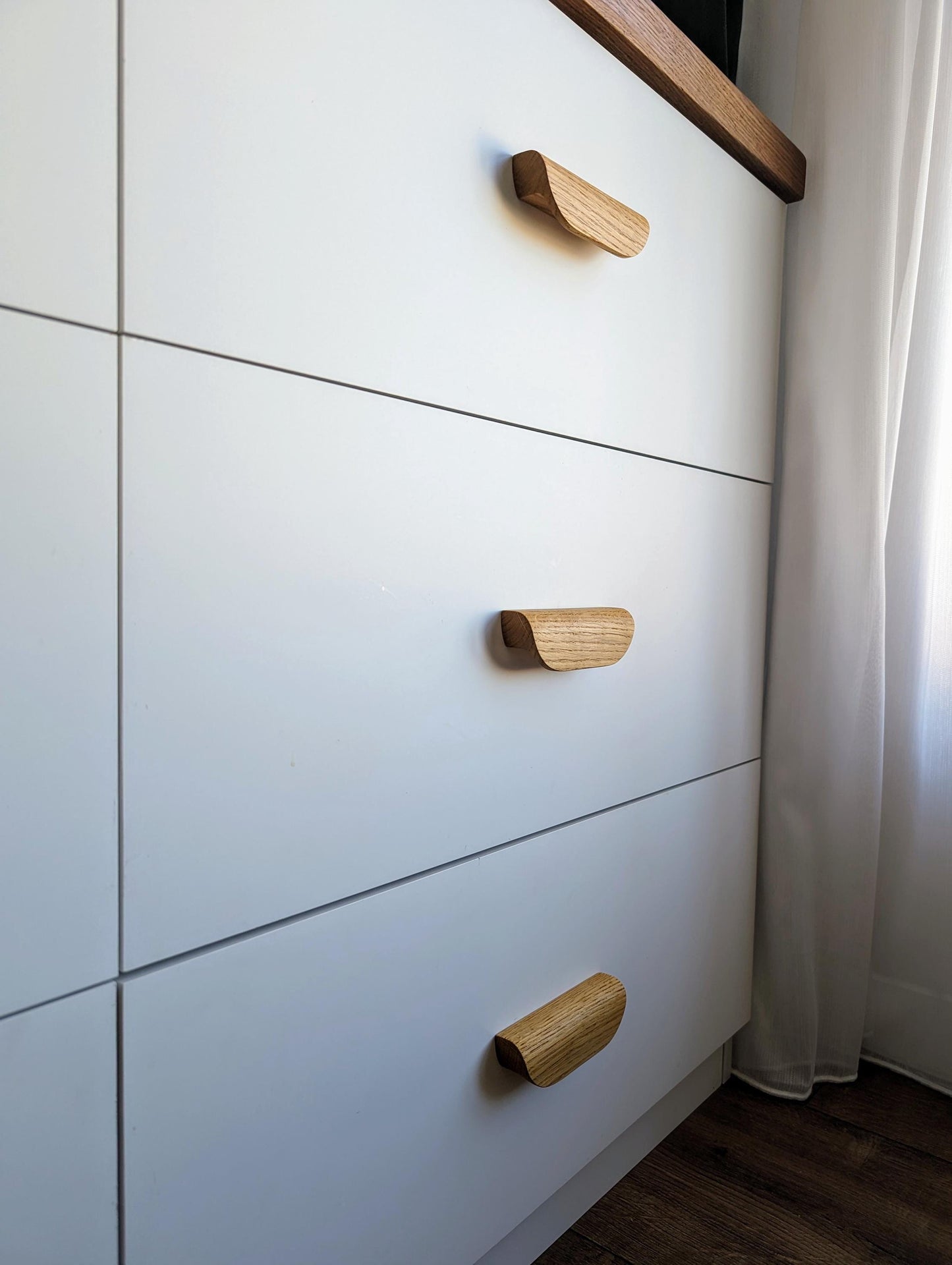 5 Inch Oak Arch Cabinet Handle – Minimalist Wooden Drawer Pull