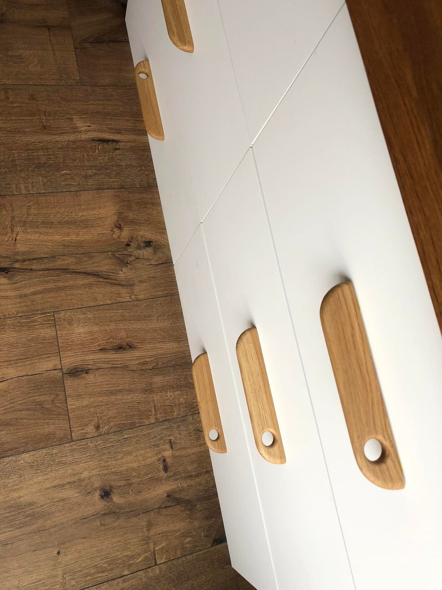 Thin Oak Handle – Long Minimalist Wooden Cabinet Pull
