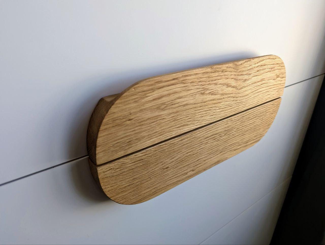 Oak Cabinet Handle – Long Minimalist Wooden Drawer Pull