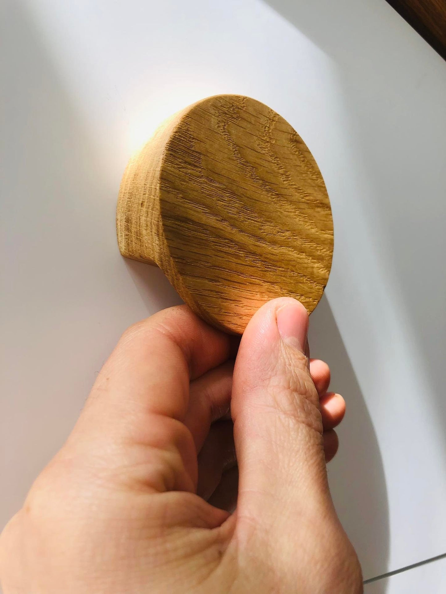 Slanted Oak Handle – Modern Wooden Pull for Cabinets and Furniture