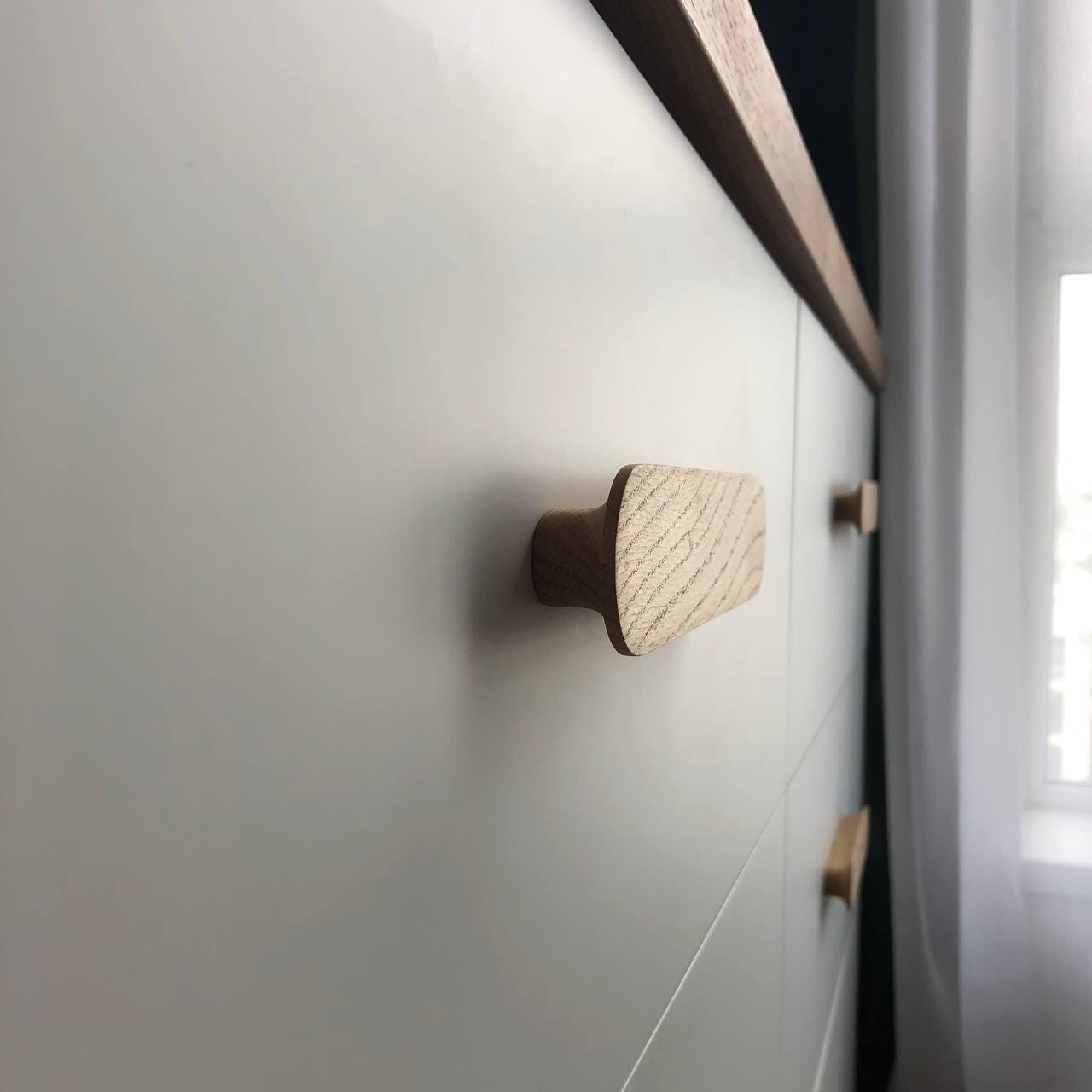 Oak Cabinet Handle – Long Minimalist Wooden Drawer Pull