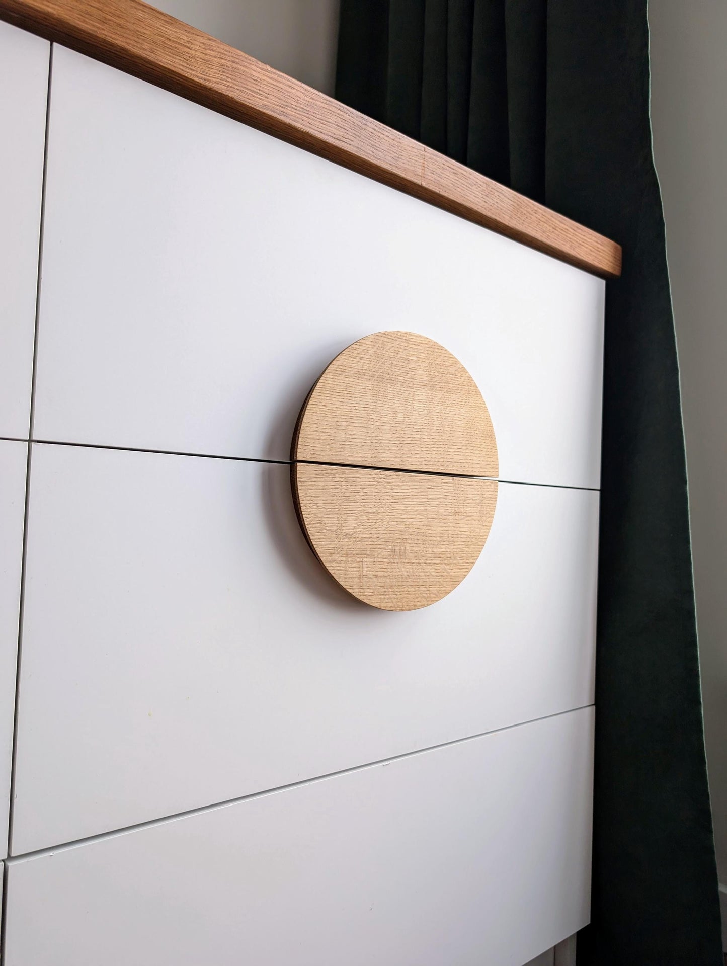 Giant Half Moon Oak Handle – Large Solid Wood Cabinet Pull (Single or Pair)