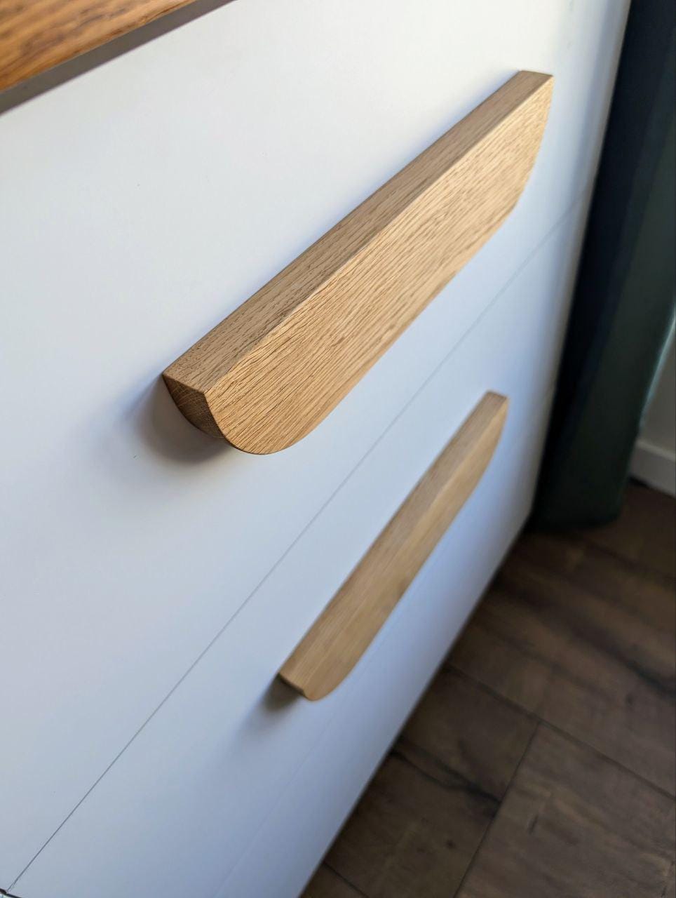 Oak Cabinet Handle – Long Minimalist Wooden Drawer Pull