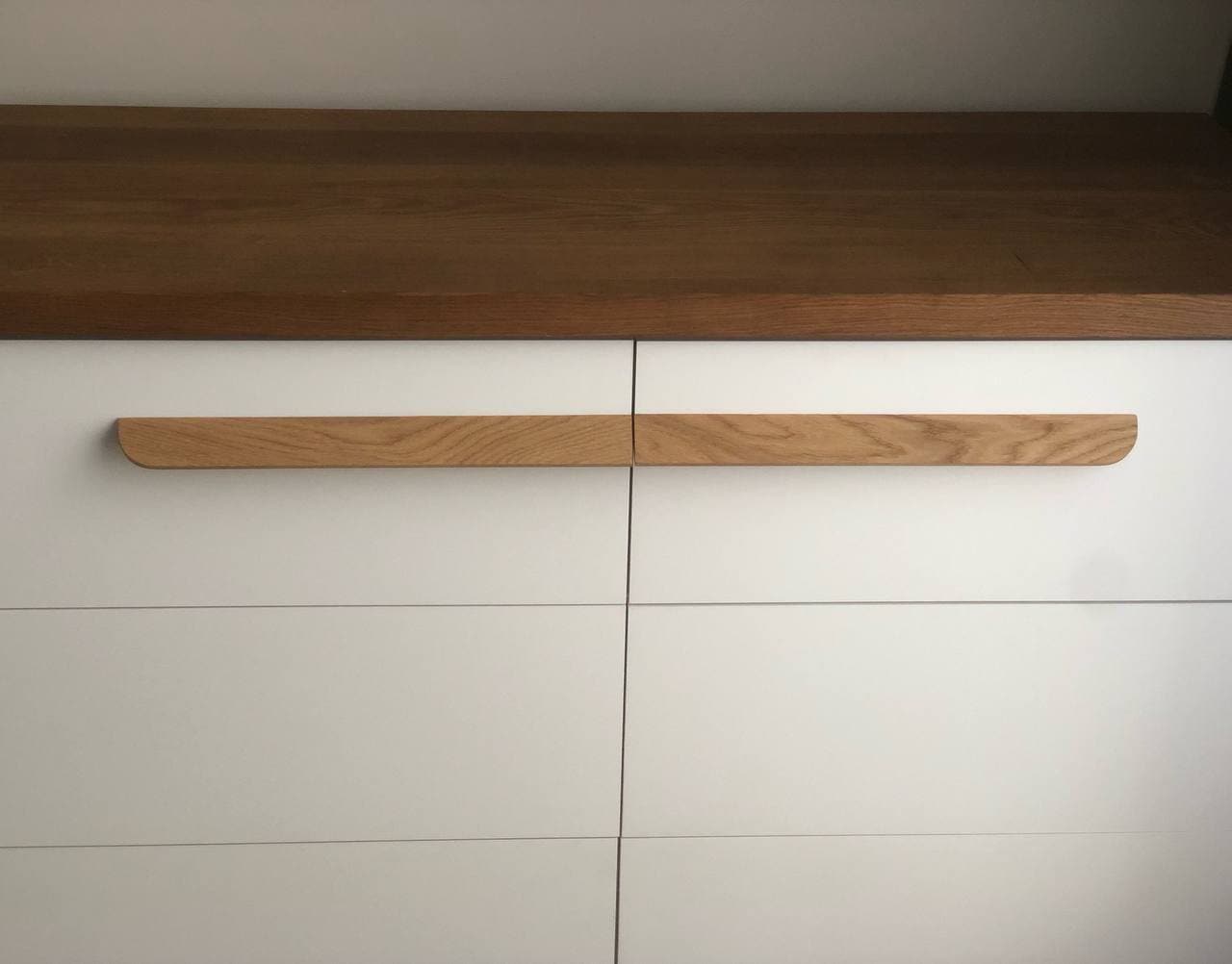 Slim Oak Cabinet Handles | Wooden Drawer Pulls (Pair)