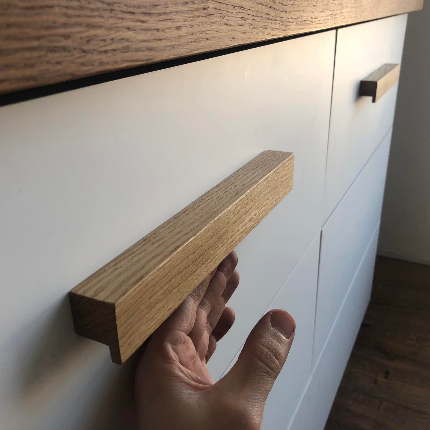 Ultra Thin Oak Handle – Long Minimalist Wooden Cabinet Pull