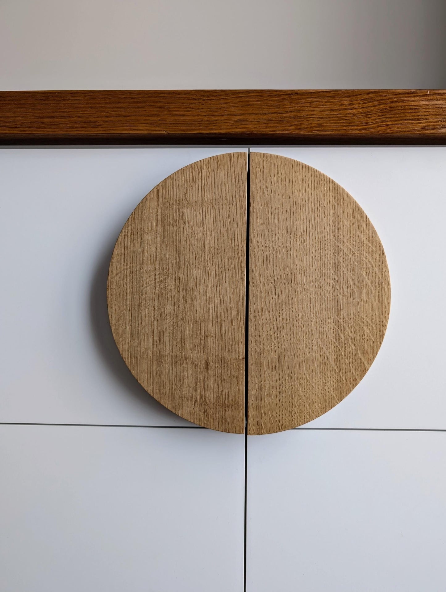 Giant Half Moon Oak Handle – Large Solid Wood Cabinet Pull (Single or Pair)