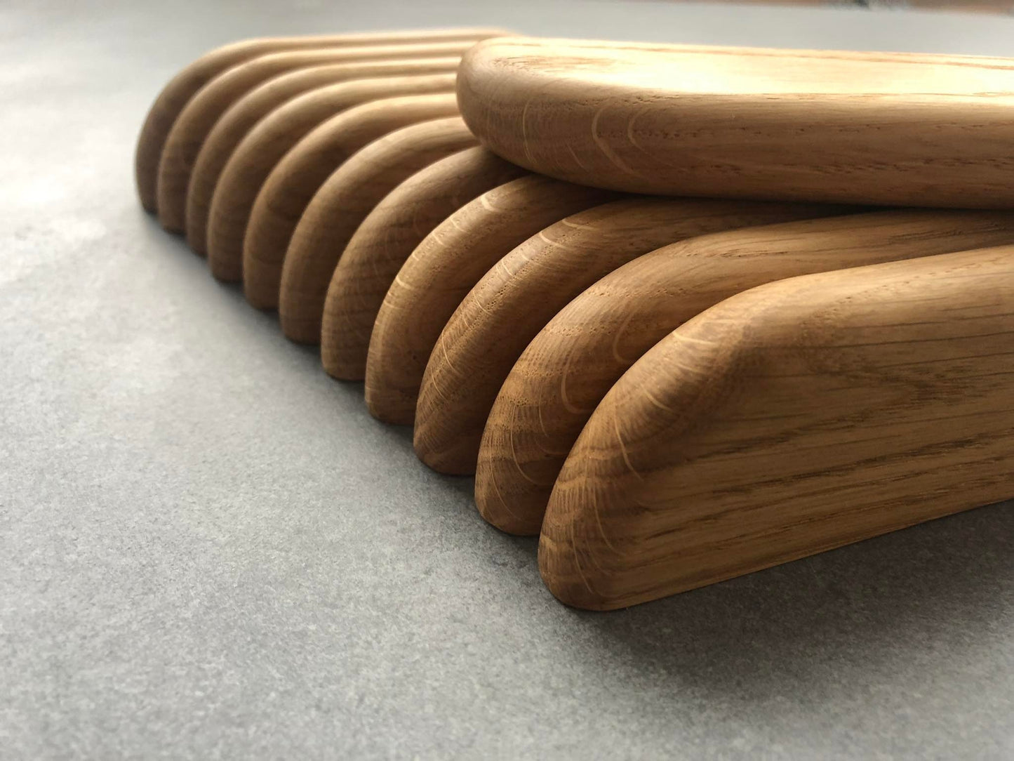 Ultra Thin Oak Cabinet Handle – Long Minimalist Wooden Drawer Pull