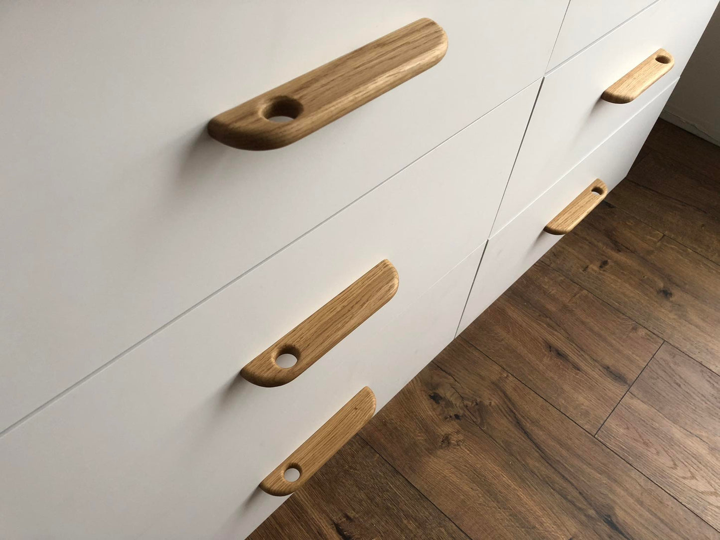 Thin Oak Handle – Long Minimalist Wooden Cabinet Pull