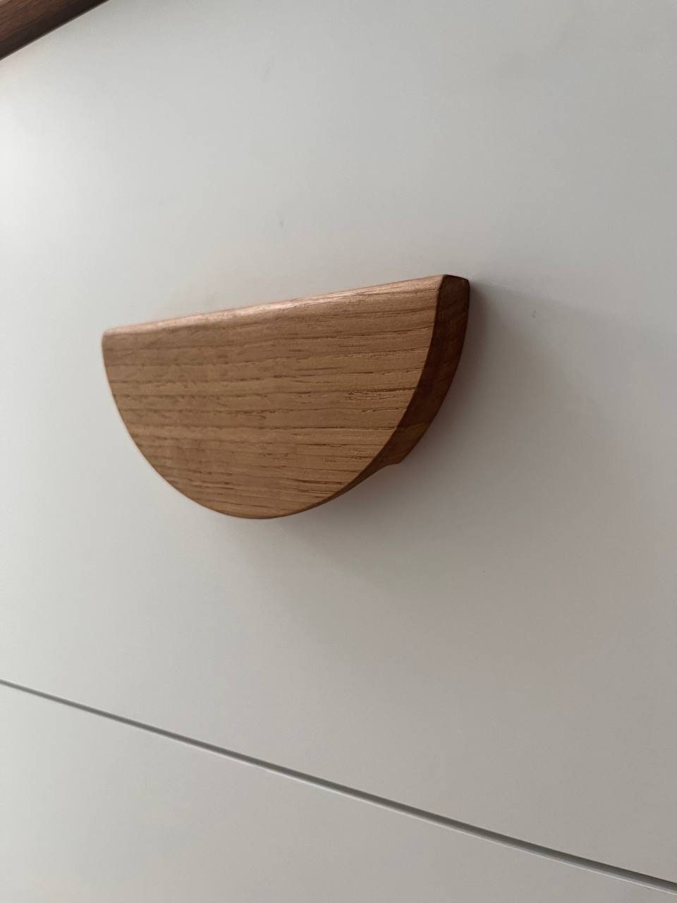 Half Moon Wooden Handle – Oak and Ash Semicircular Cabinet Pull