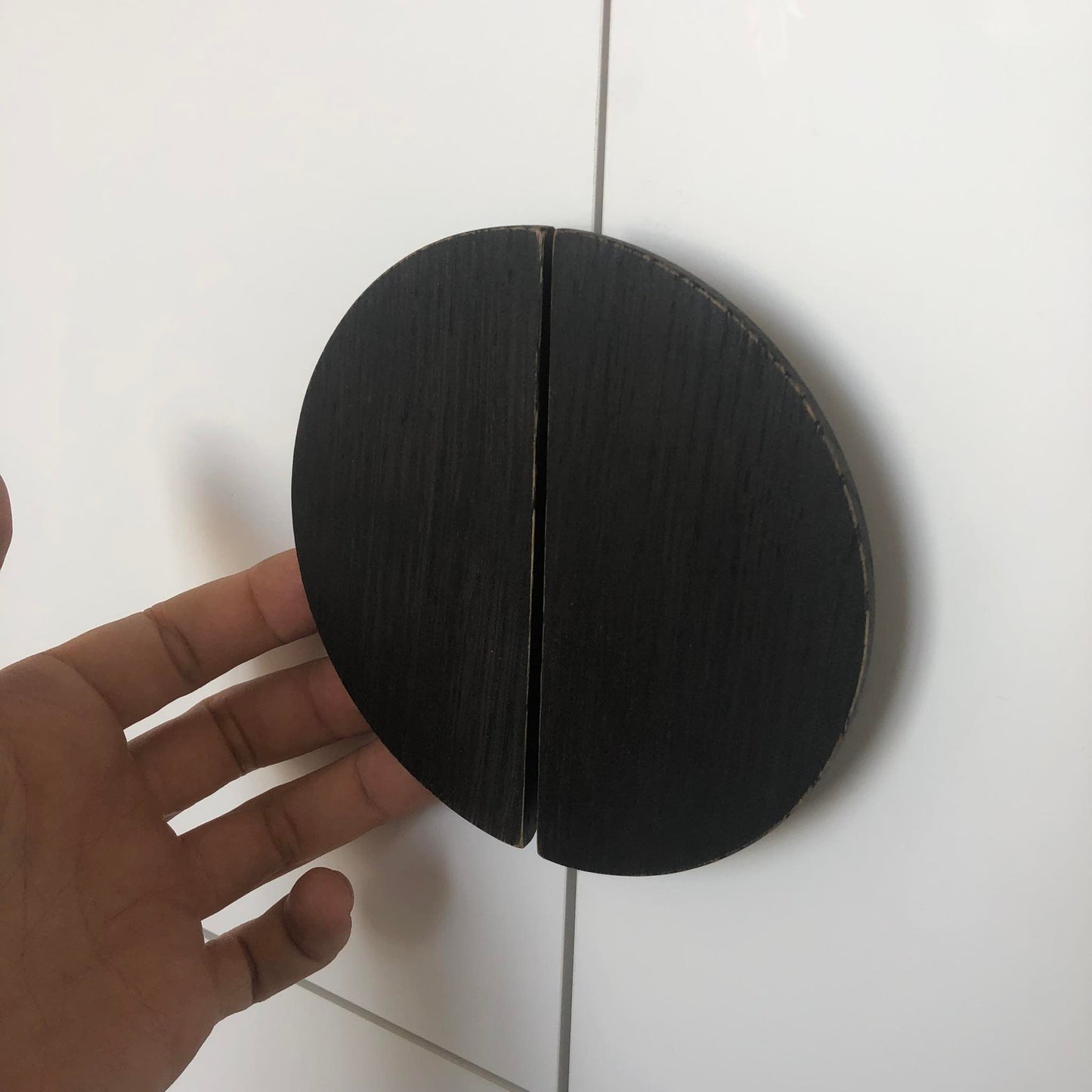 Half Moon Oak Handle – Solid Wood Cabinet Pull for Wardrobes and Drawers