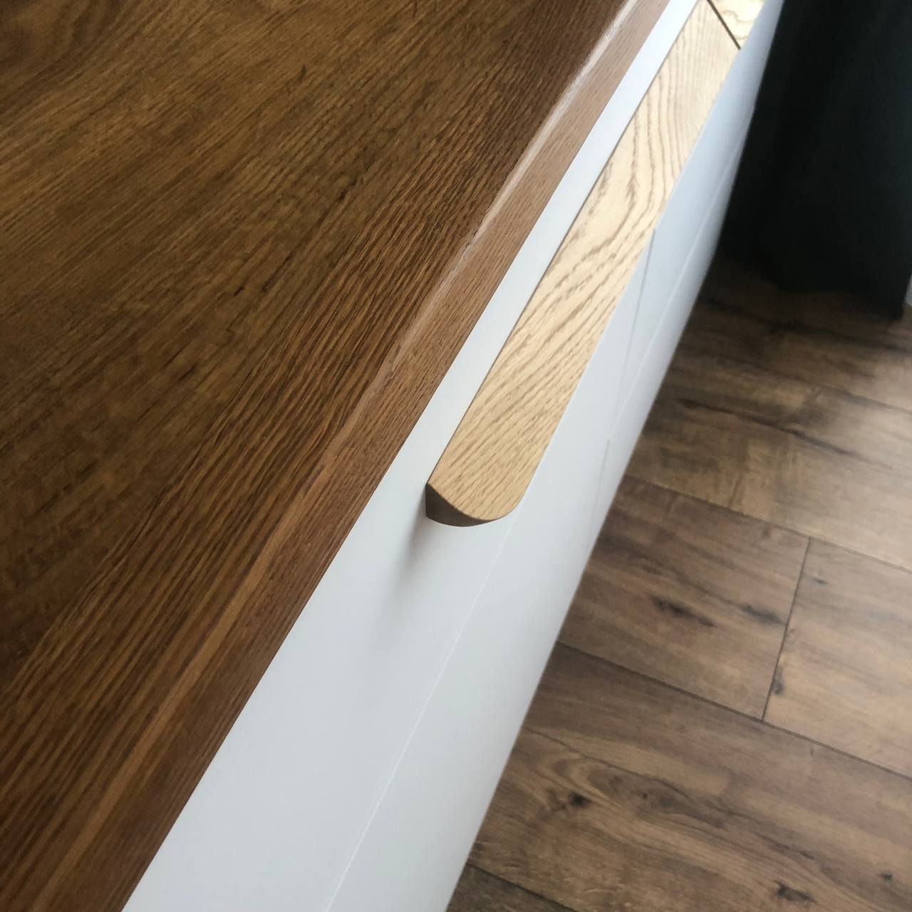 Slim Oak Cabinet Handles | Wooden Drawer Pulls (Pair)