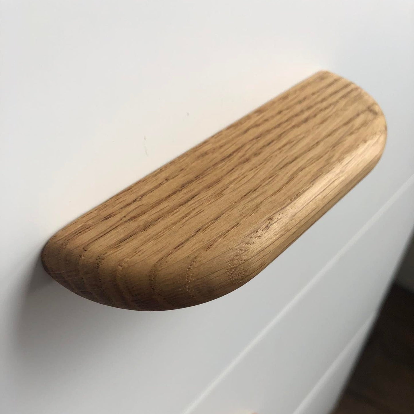Ultra Thin Oak Cabinet Handle – Long Minimalist Wooden Drawer Pull
