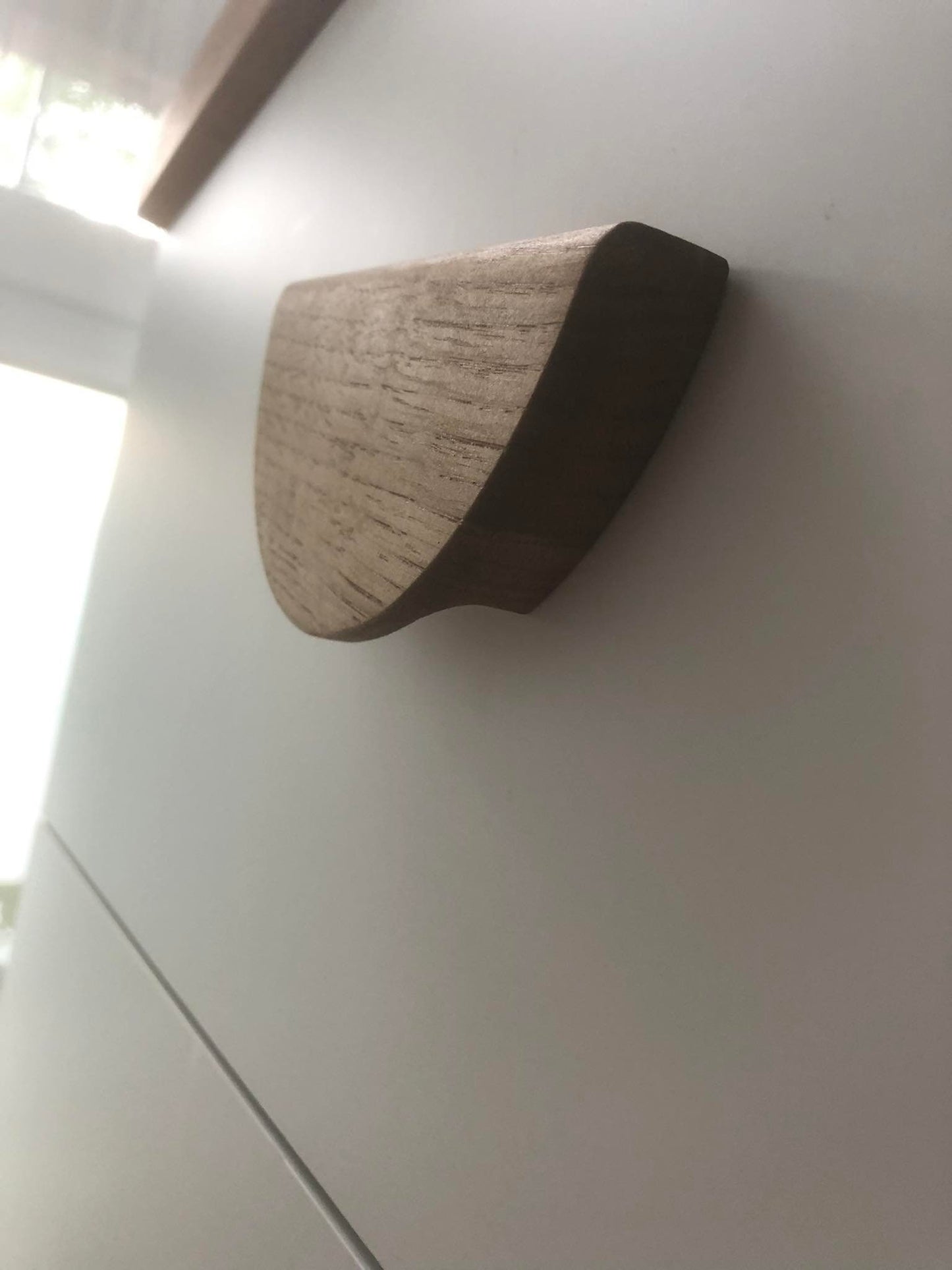 Half Moon Wooden Handle – Oak and Ash Semicircular Cabinet Pull