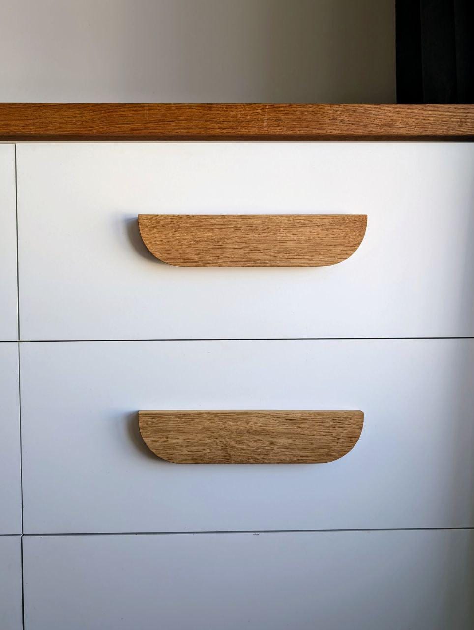 Oak Cabinet Handle – Long Minimalist Wooden Drawer Pull