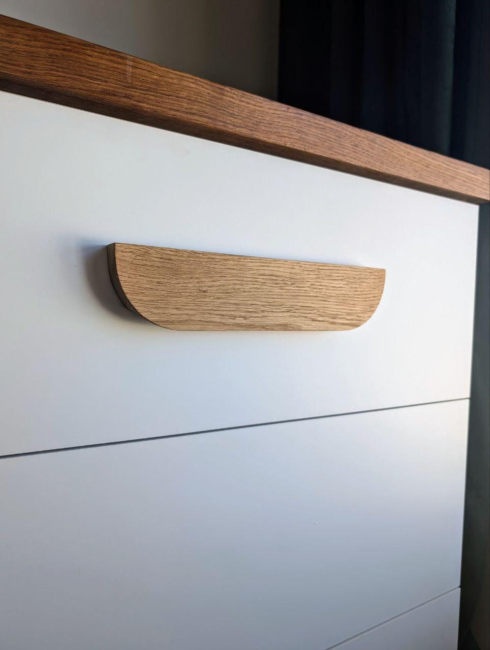 Oak Cabinet Handle – Long Minimalist Wooden Drawer Pull
