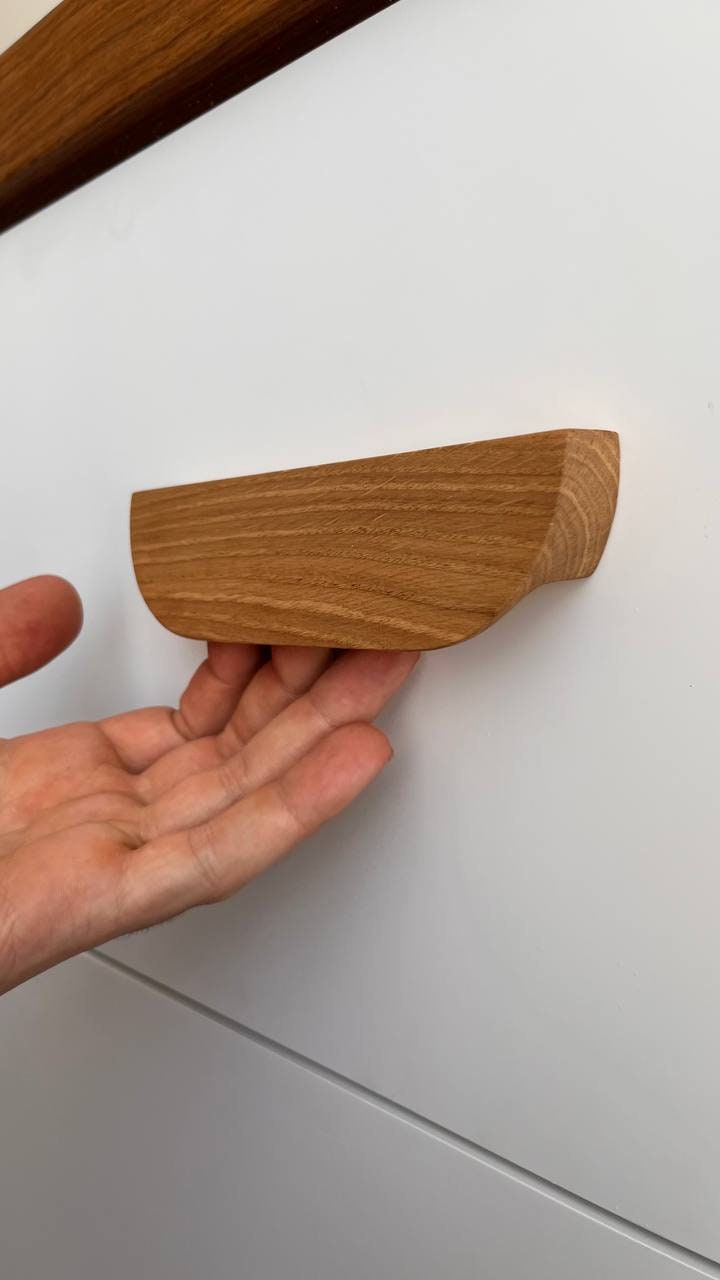 Oak Line Cabinet Handle – Slim Minimalist Wooden Drawer Pull