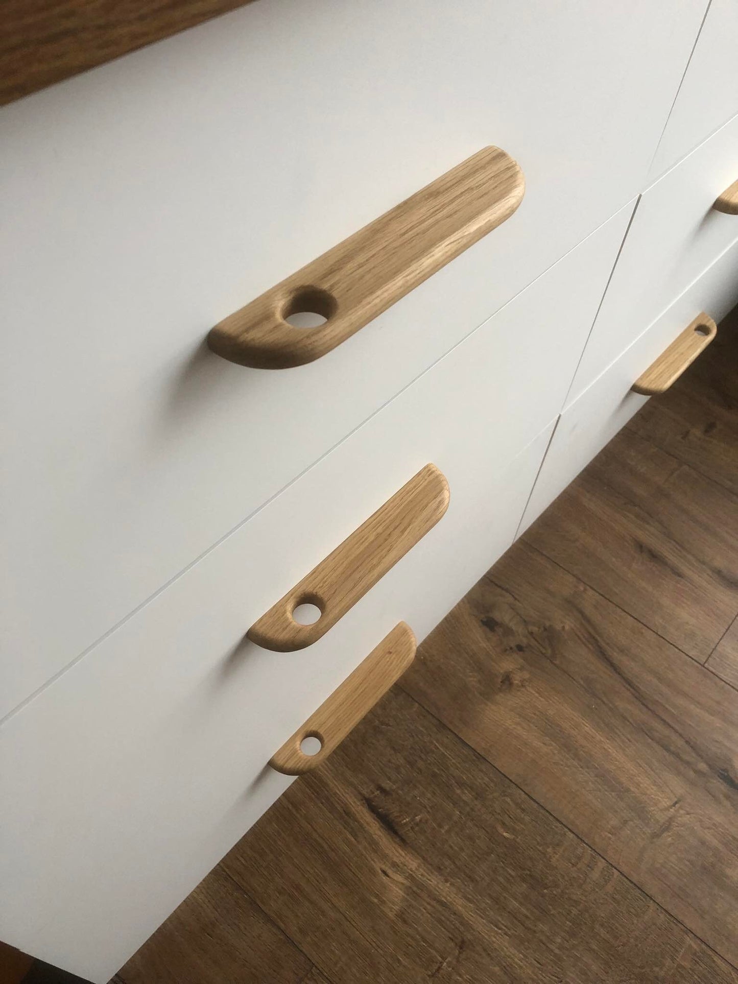 Thin Oak Handle – Long Minimalist Wooden Cabinet Pull