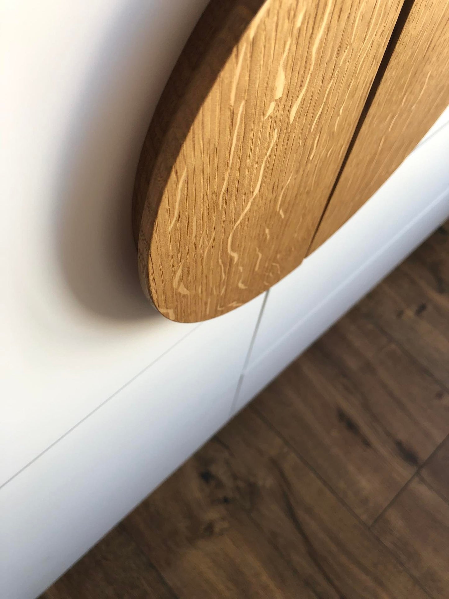 Half Moon Oak Cabinet Handle Solid Wood Drawer Pull Modern Wardrobe Knob