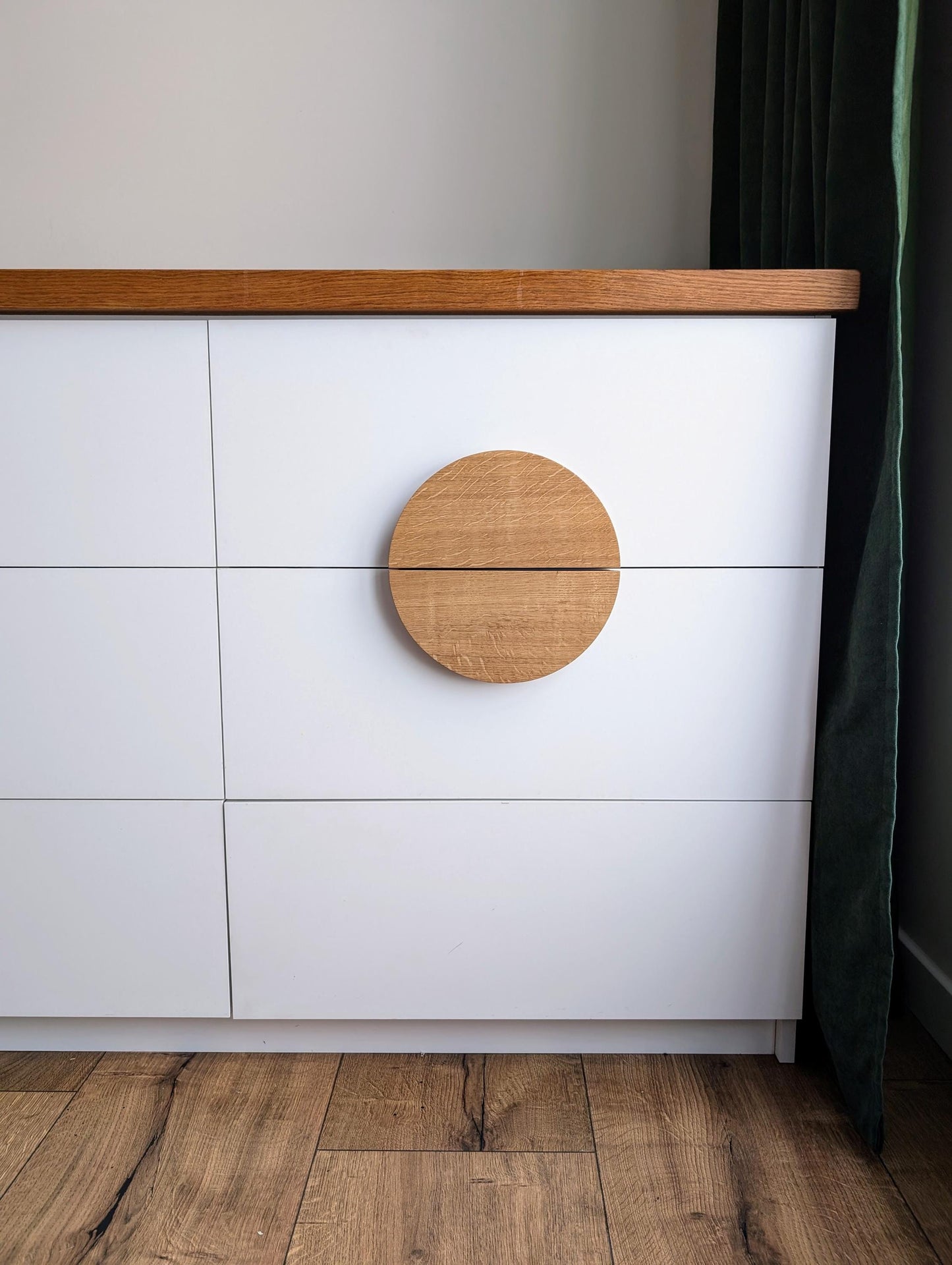 Giant Half Moon Oak Handle – Large Solid Wood Cabinet Pull (Single or Pair)