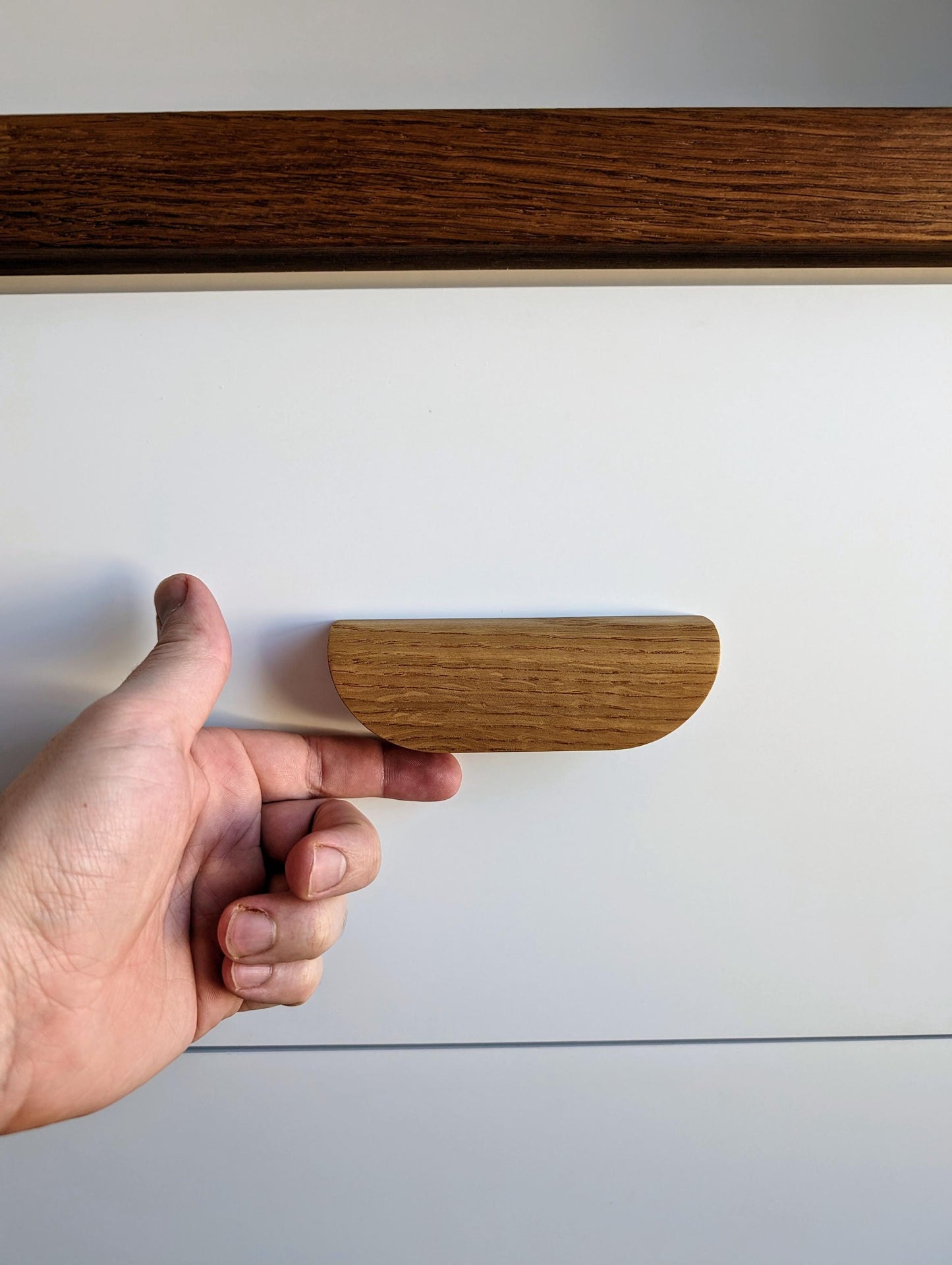 5 Inch Oak Arch Cabinet Handle – Minimalist Wooden Drawer Pull