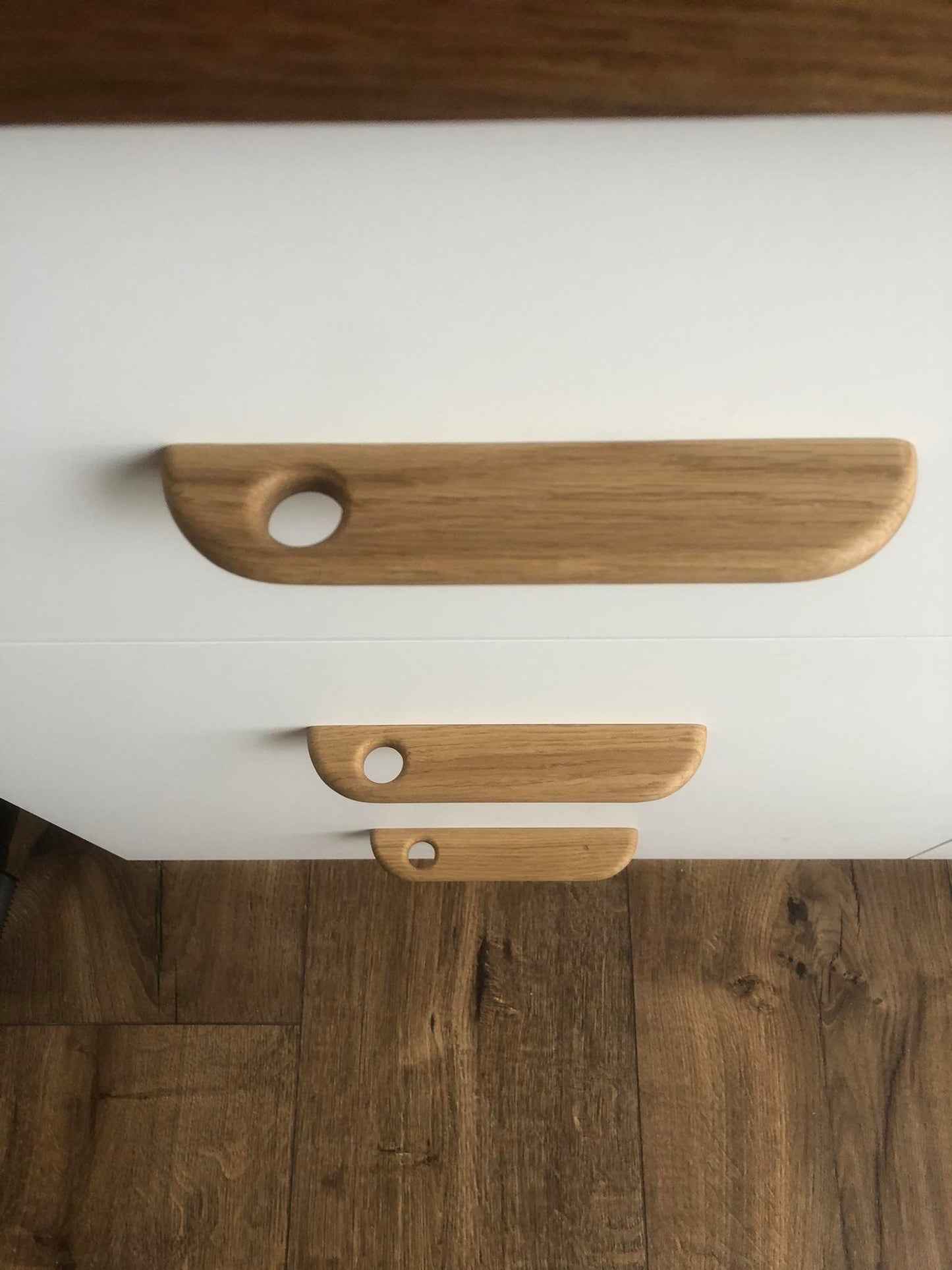 Thin Oak Handle – Long Minimalist Wooden Cabinet Pull