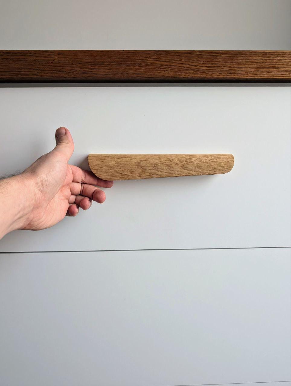 Oak Line Handle – Long Minimalist Wooden Cabinet Pull