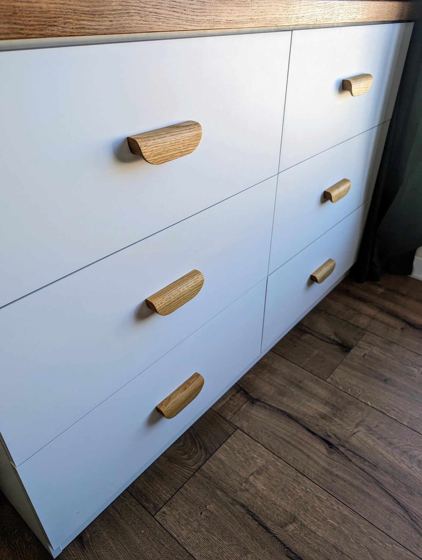 5 Inch Oak Arch Cabinet Handle – Minimalist Wooden Drawer Pull