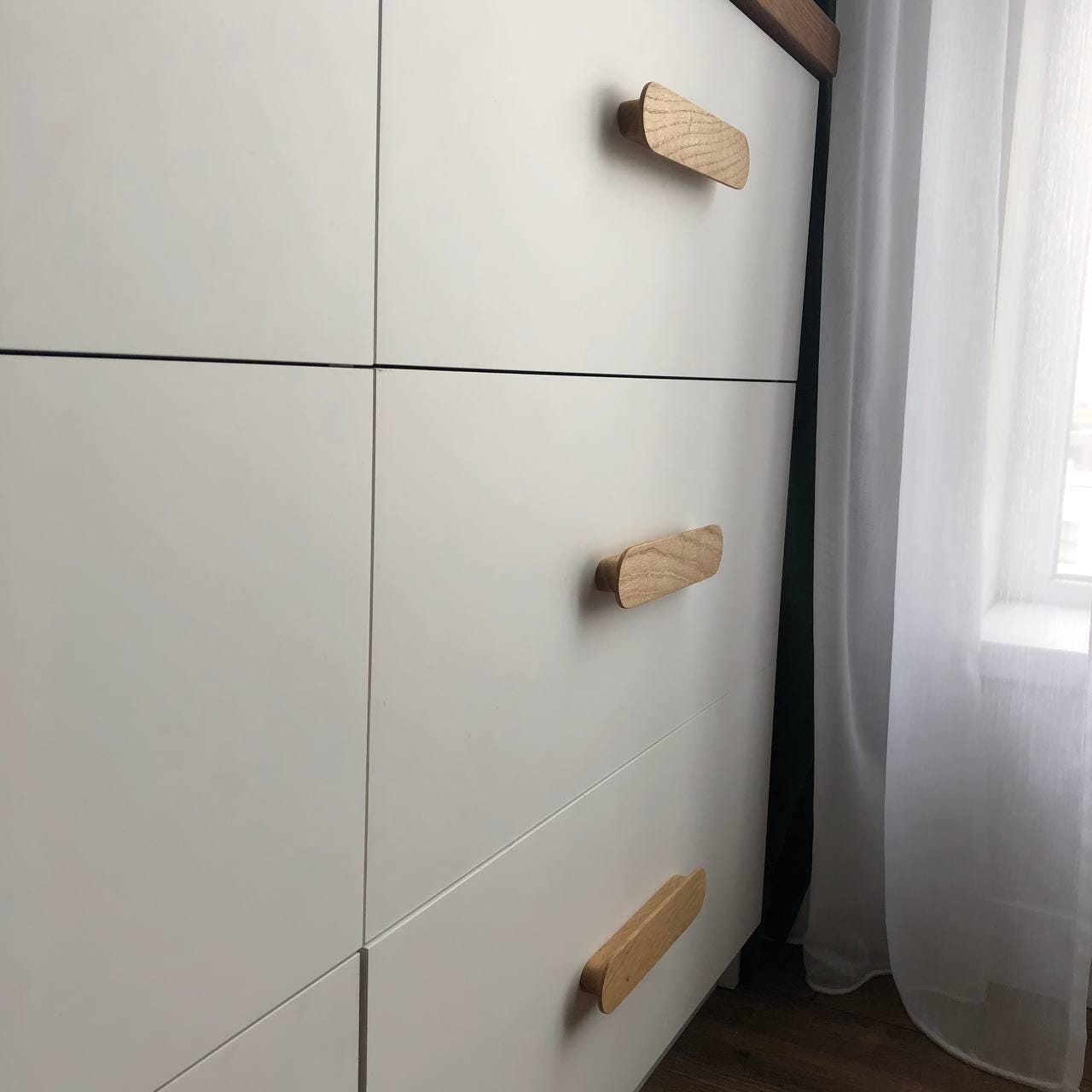 Oak Cabinet Handle – Long Minimalist Wooden Drawer Pull