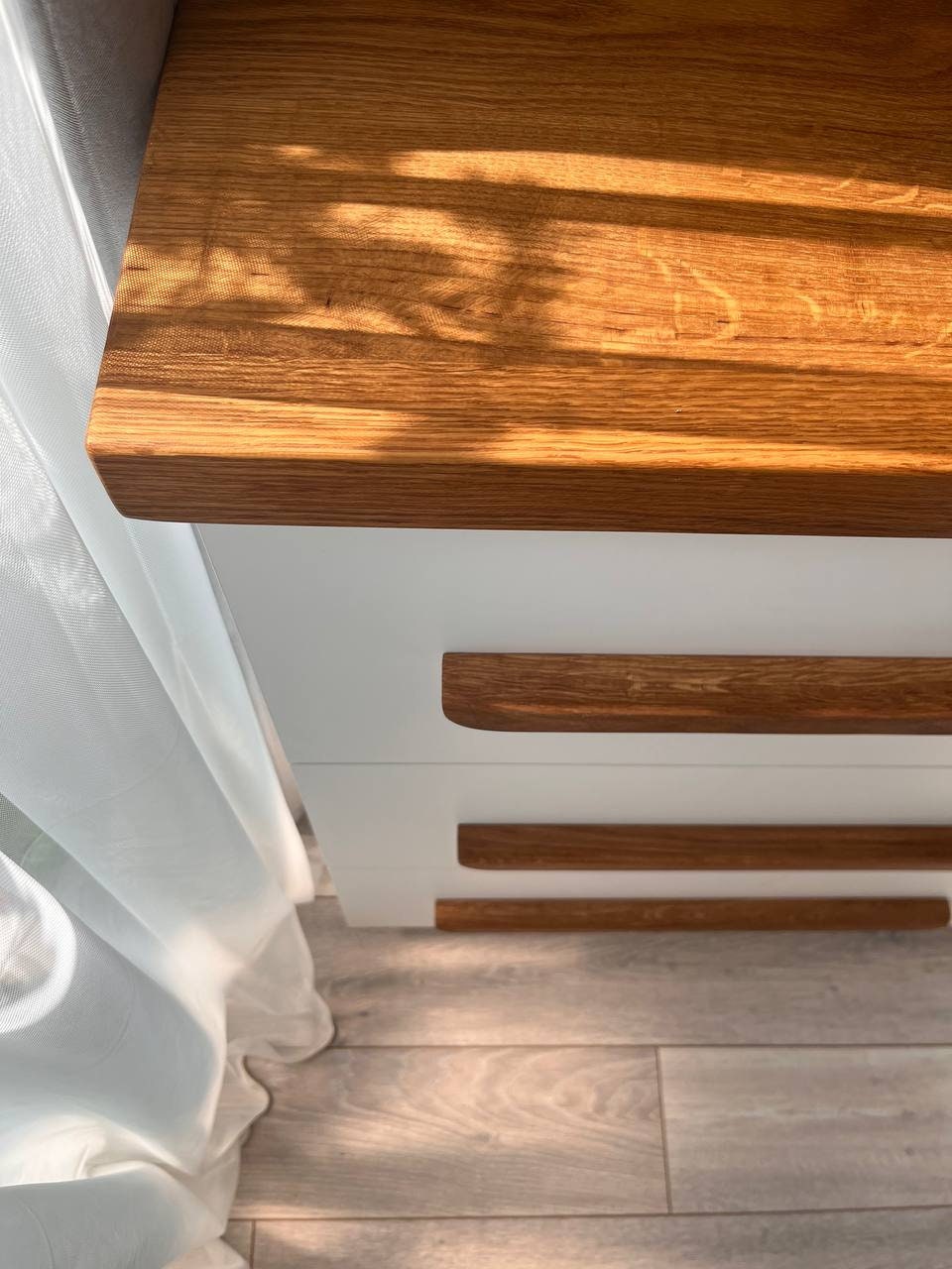 Long Oak Cabinet Handle – 16 to 23 Inch Minimalist Wooden Drawer Pull