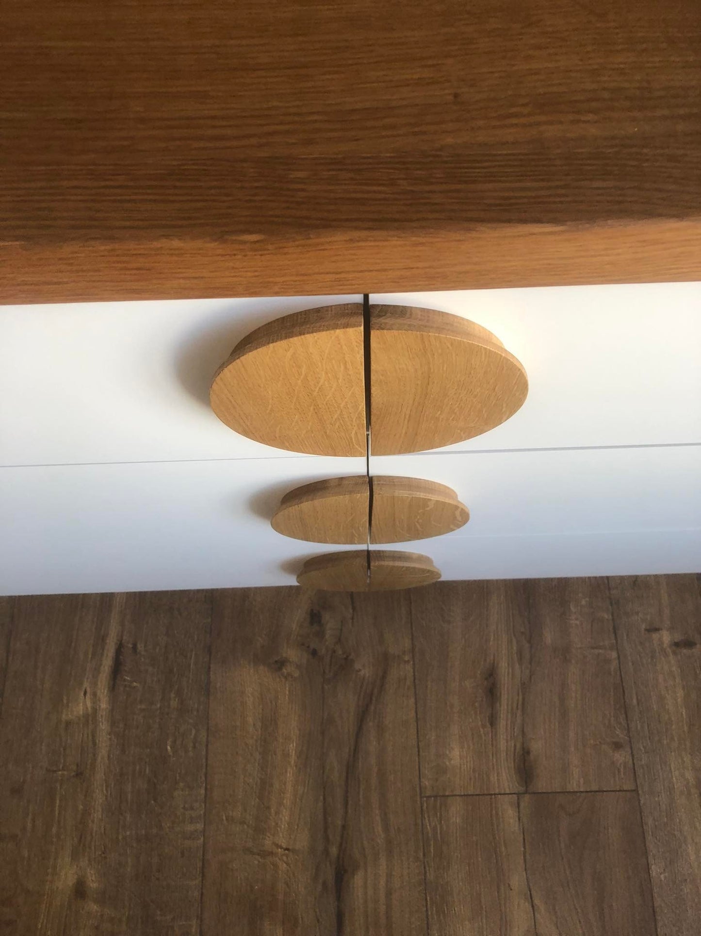 Half Moon Oak Cabinet Handle Solid Wood Drawer Pull Modern Wardrobe Knob