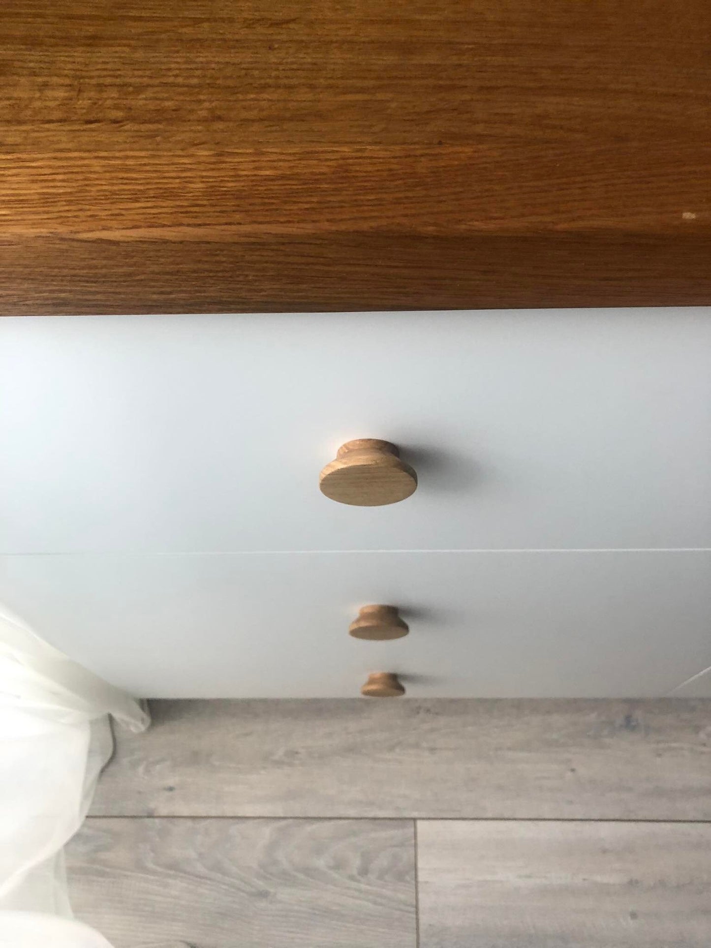 Round Oak Knob – Minimalist Wooden Drawer Pull and Wall Hook