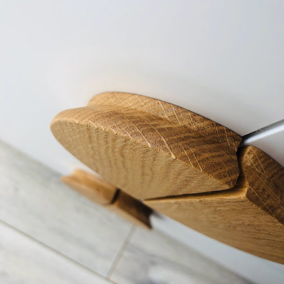 Half Moon Oak Cabinet Handle Solid Wood Drawer Pull Modern Wardrobe Knob