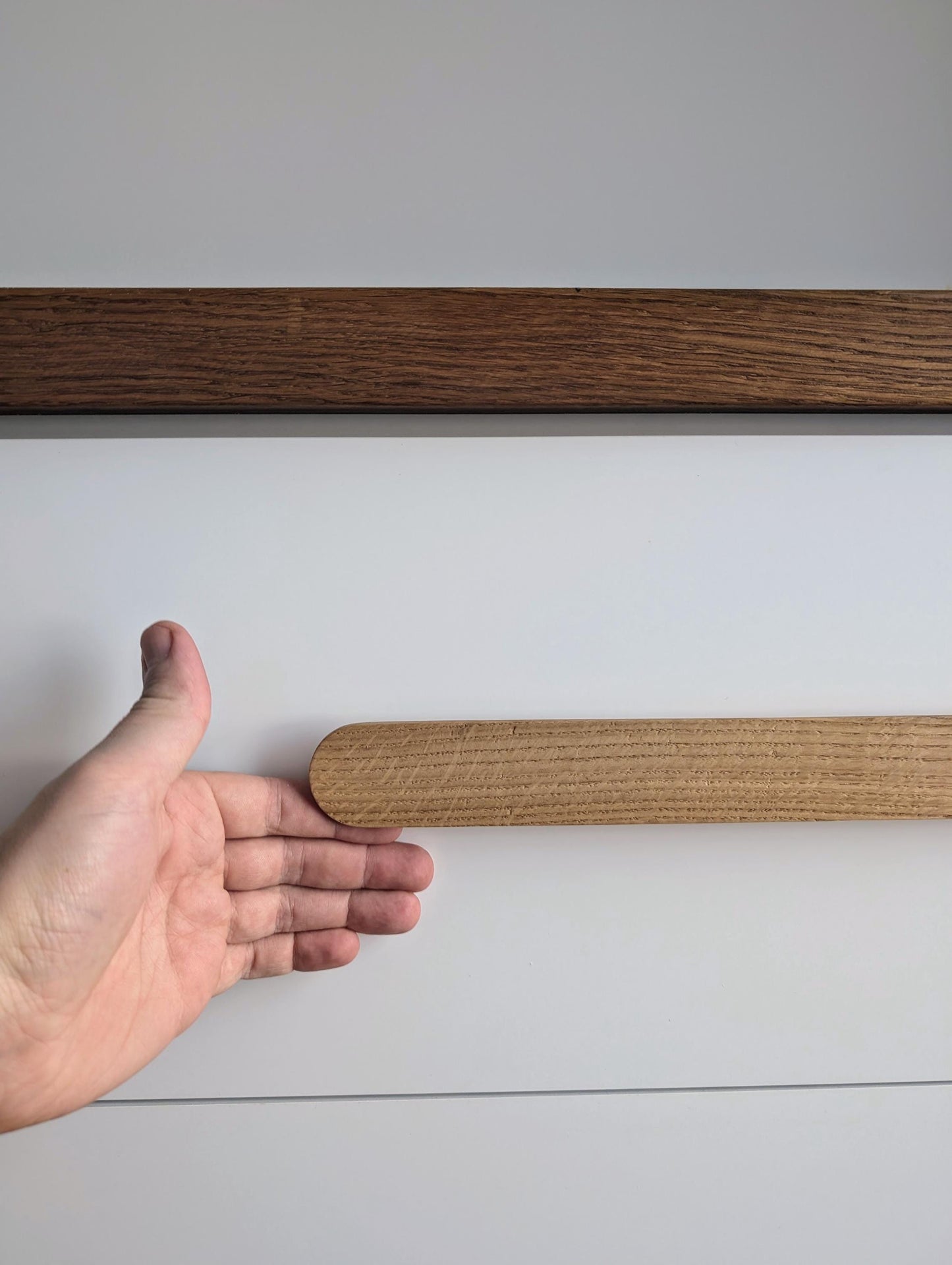 Slim Oak Handles – Modern Minimalist Wooden Cabinet Pulls (4"–20")