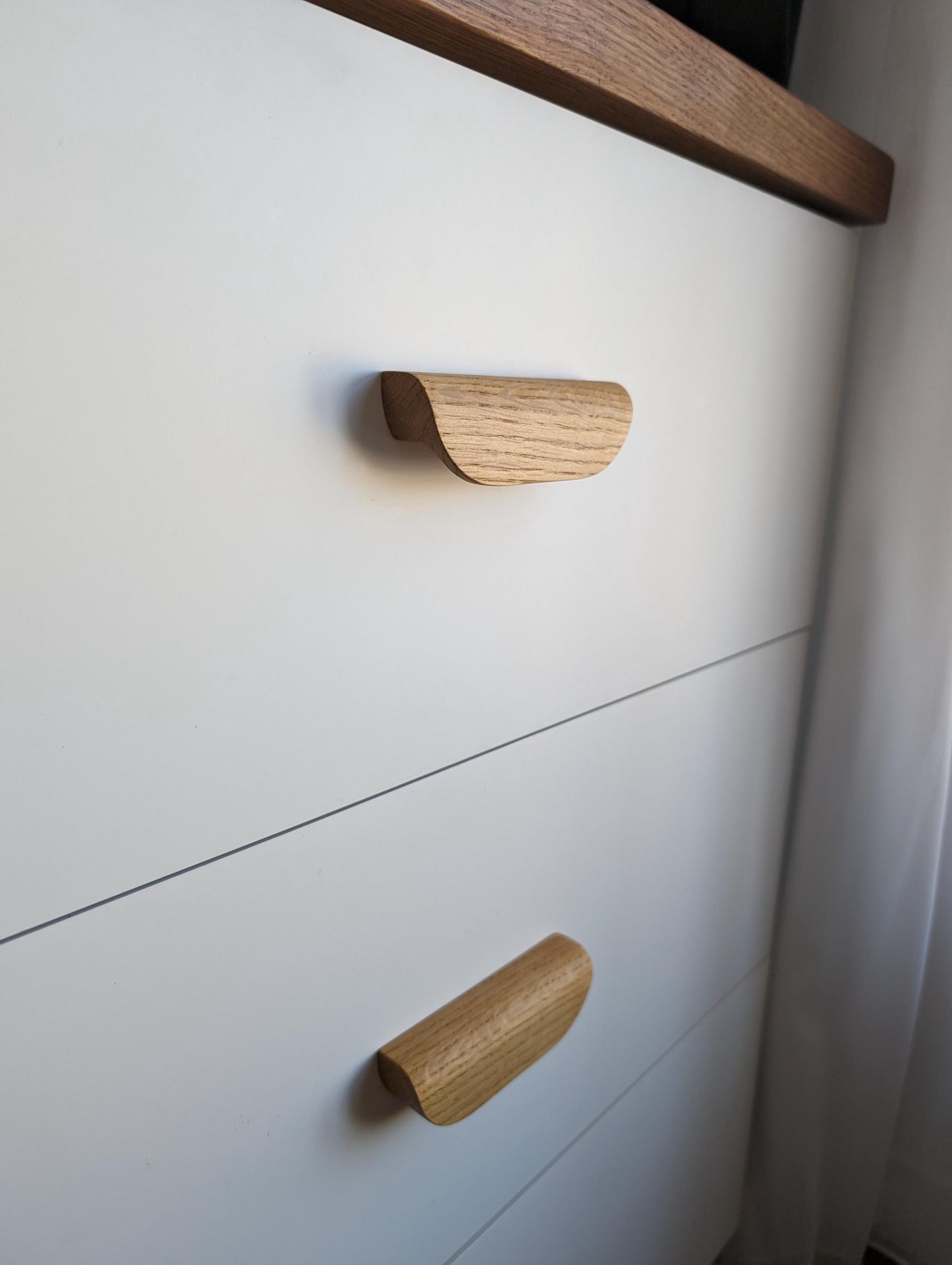 5 Inch Oak Arch Cabinet Handle – Minimalist Wooden Drawer Pull