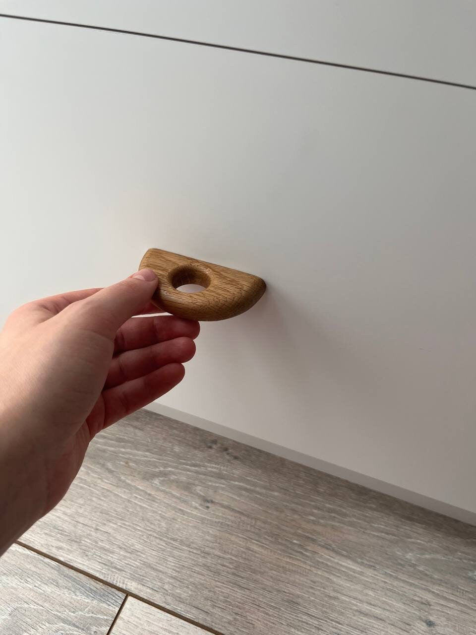 Slim Oak Handle 3" – Minimalist Wooden Cabinet Pull