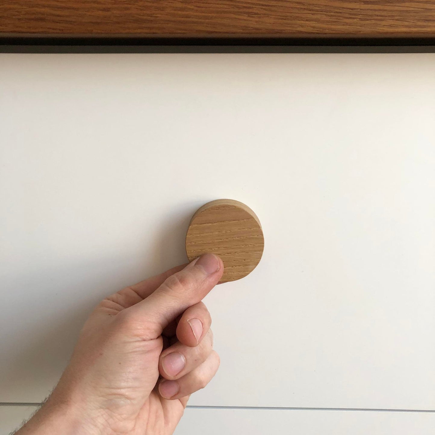 Slanted Oak Wood Handle – Modern Wooden Pull for Cabinets and Furniture