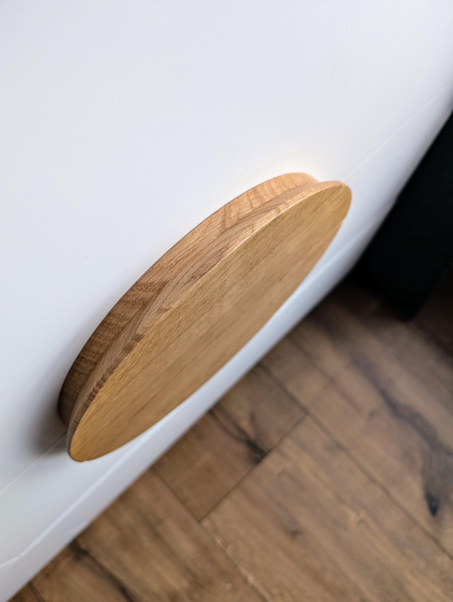 Giant Half Moon Oak Handle – Large Solid Wood Cabinet Pull (Single or Pair)