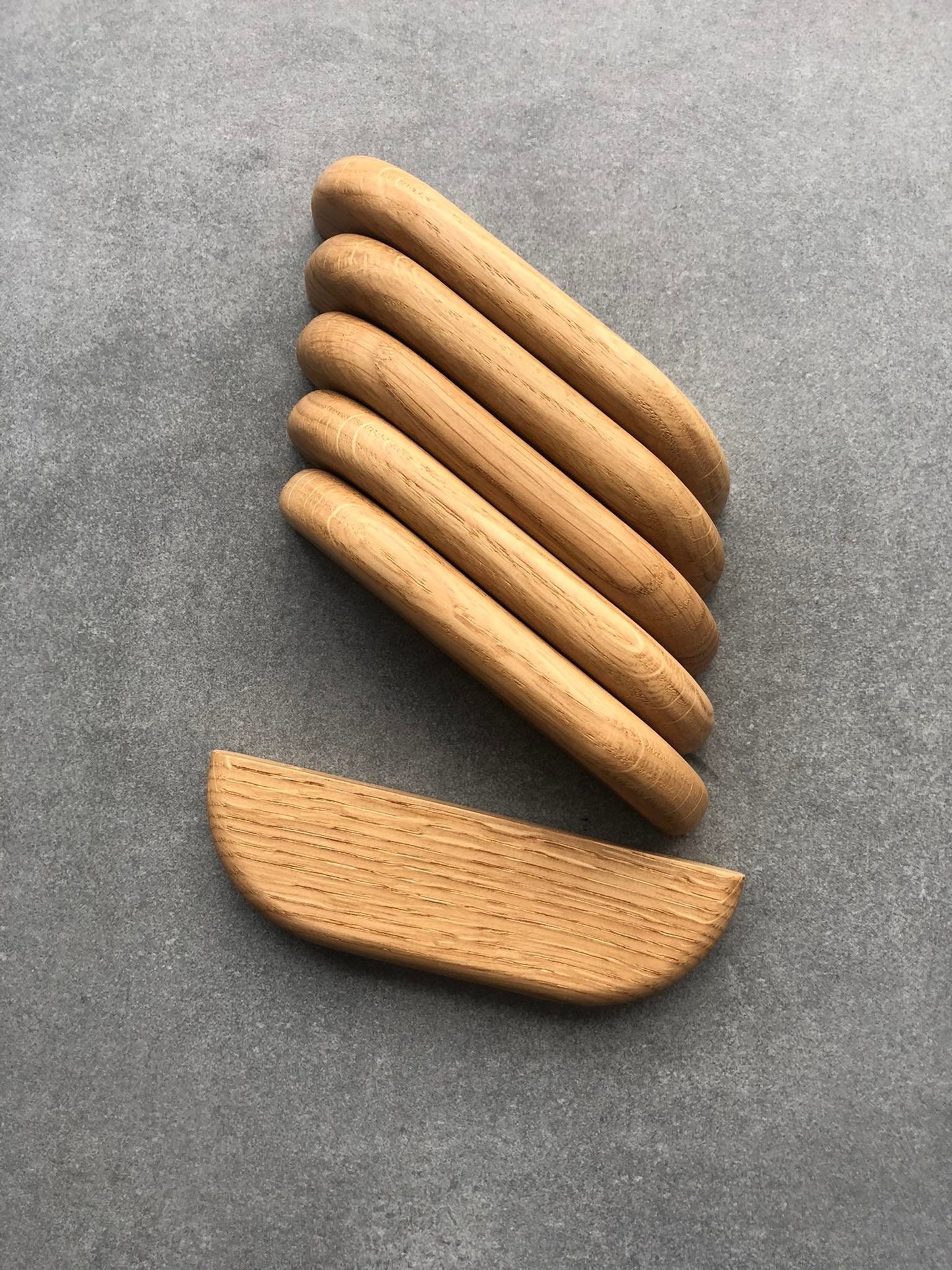 Ultra Thin Oak Cabinet Handle – Long Minimalist Wooden Drawer Pull