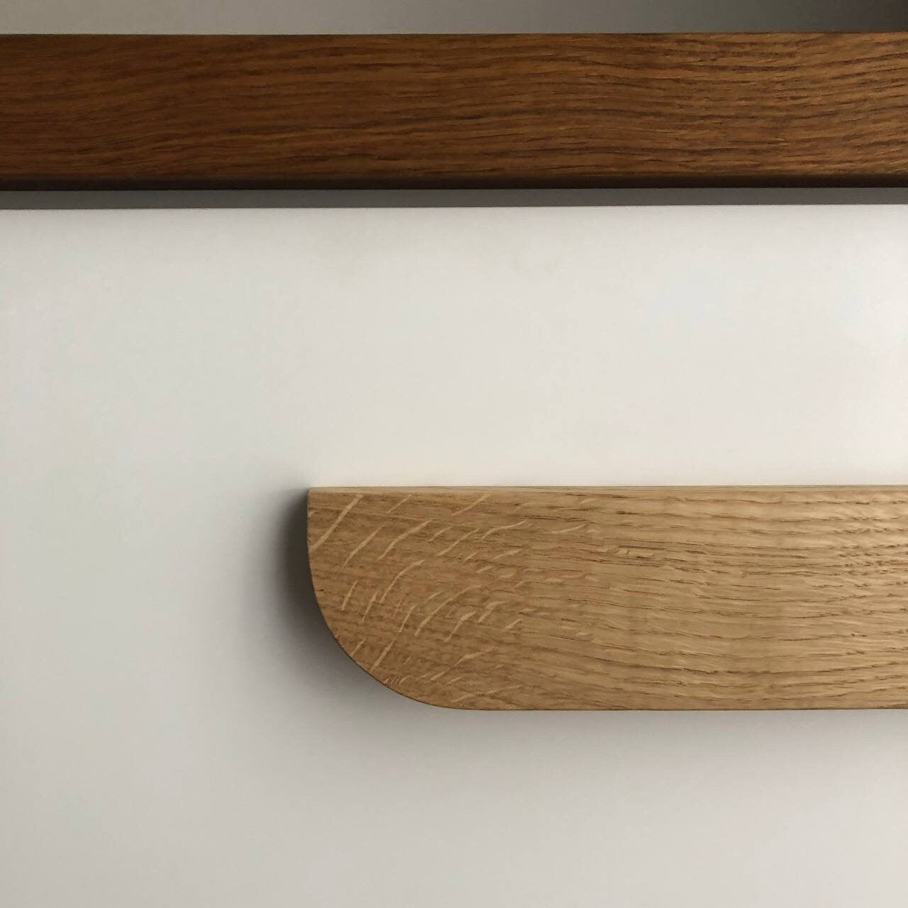 Wide Oak Cabinet Handle – Long Minimalist Wooden Drawer Pull