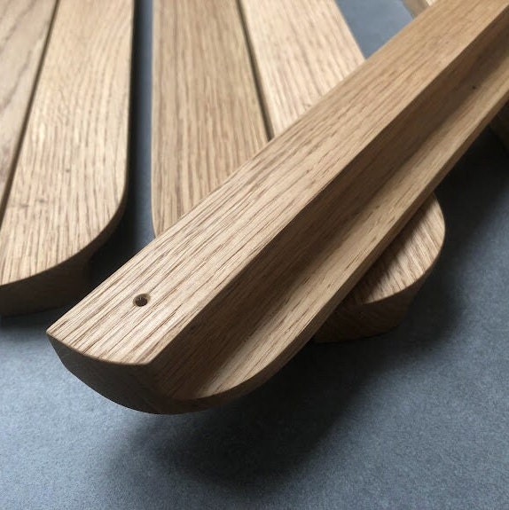 Oak Line Cabinet Handle – Slim Minimalist Wooden Drawer Pull