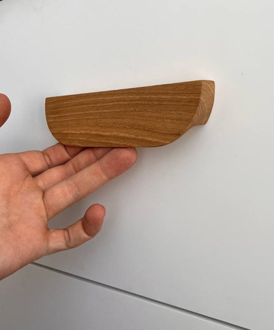 Oak Line Cabinet Handle – Slim Minimalist Wooden Drawer Pull