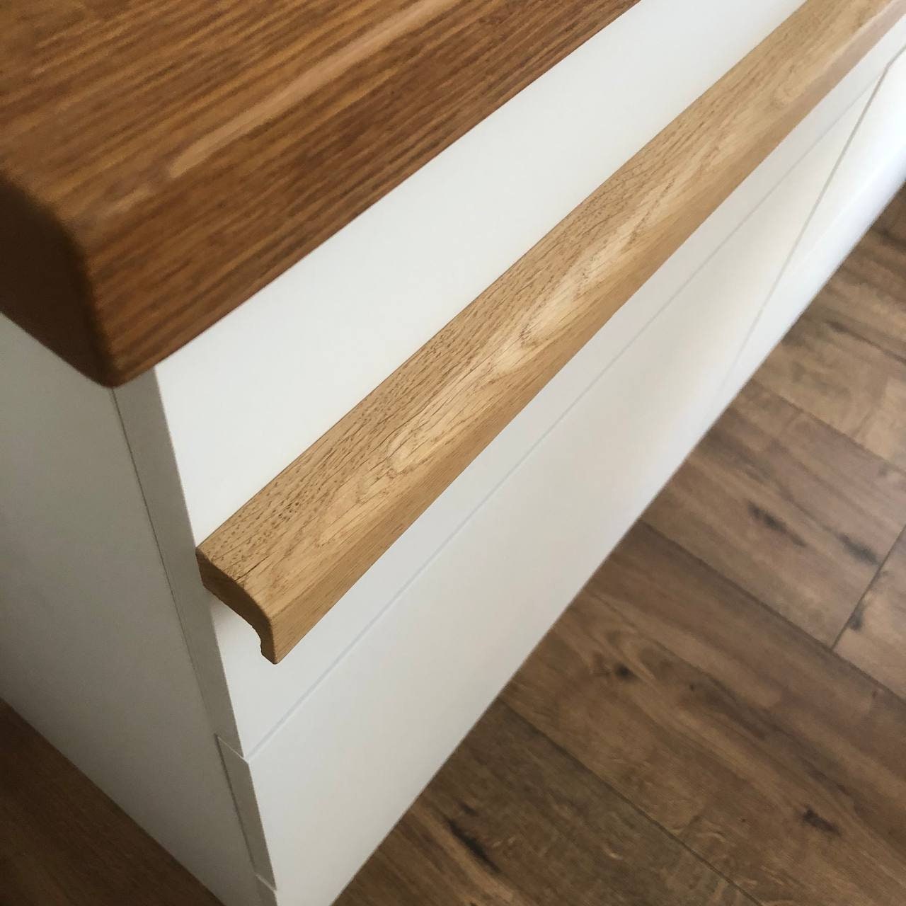 Long Oak Cabinet Handle – 20 to 25 Inch Minimalist Wooden Drawer Pull