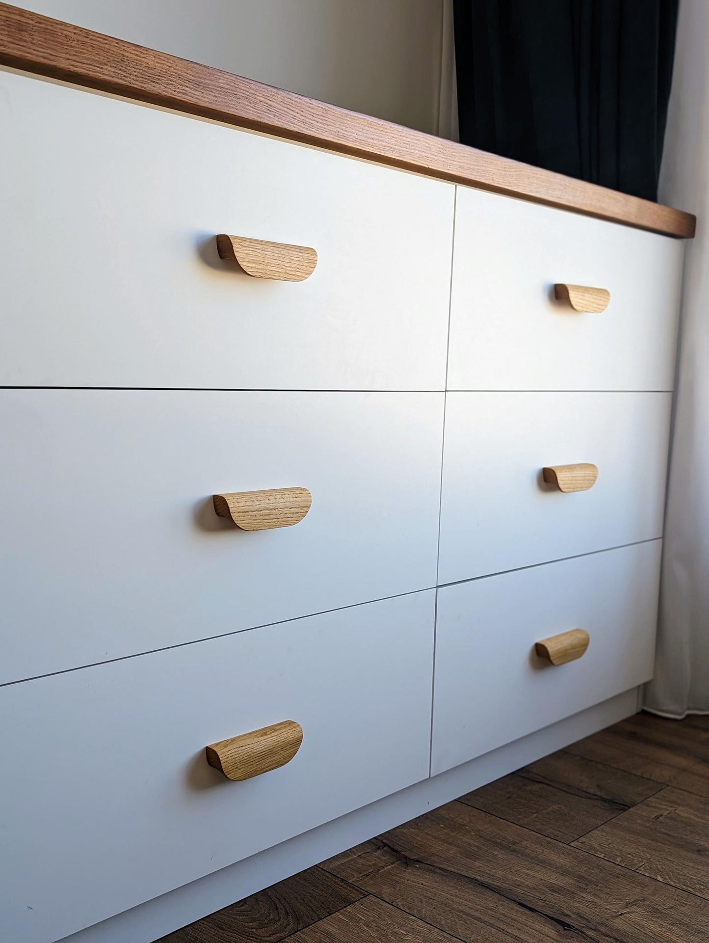 5 Inch Oak Arch Cabinet Handle – Minimalist Wooden Drawer Pull
