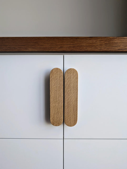 Slim Oak Handles – Modern Minimalist Wooden Cabinet Pulls (4"–20")