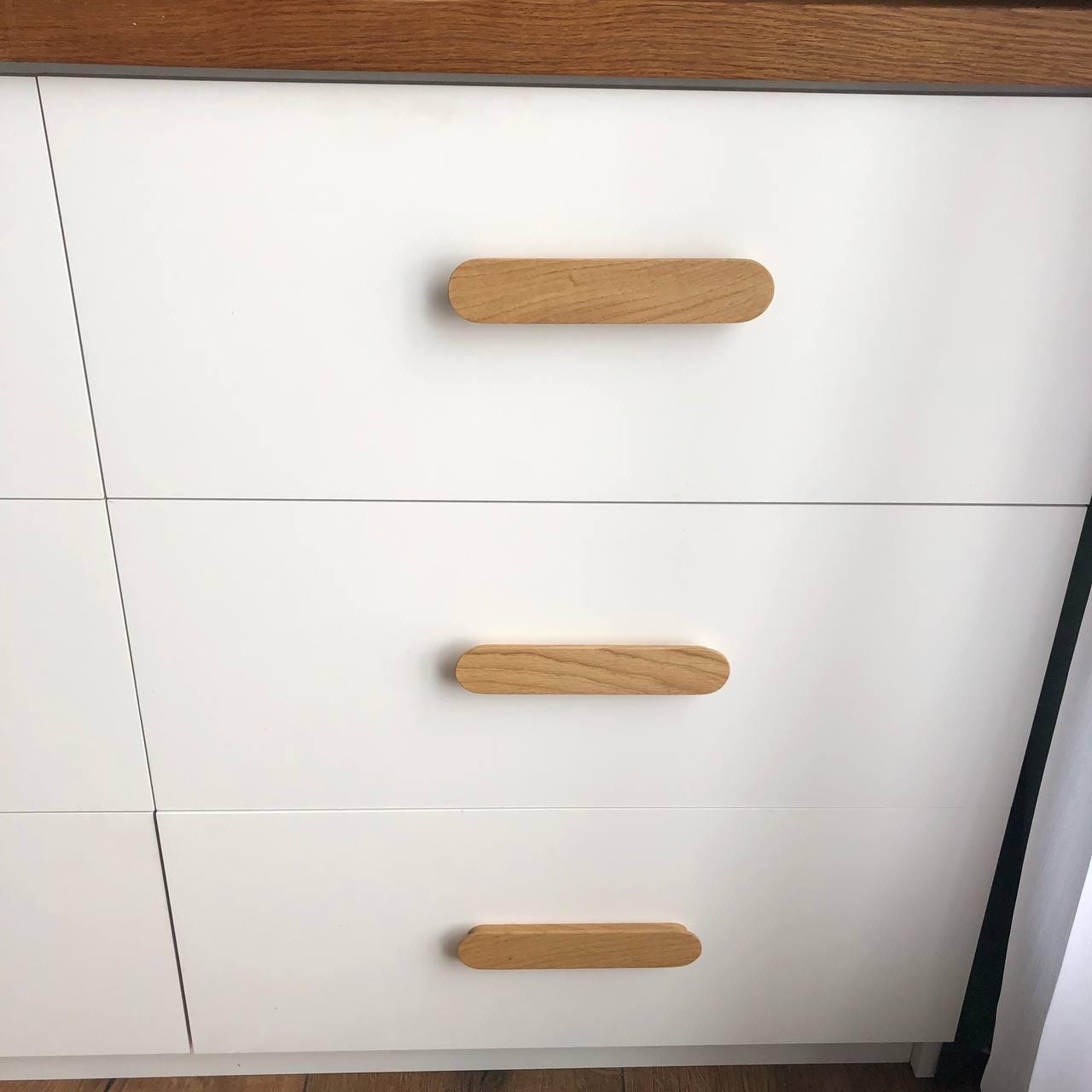Oak Cabinet Handle – Long Minimalist Wooden Drawer Pull