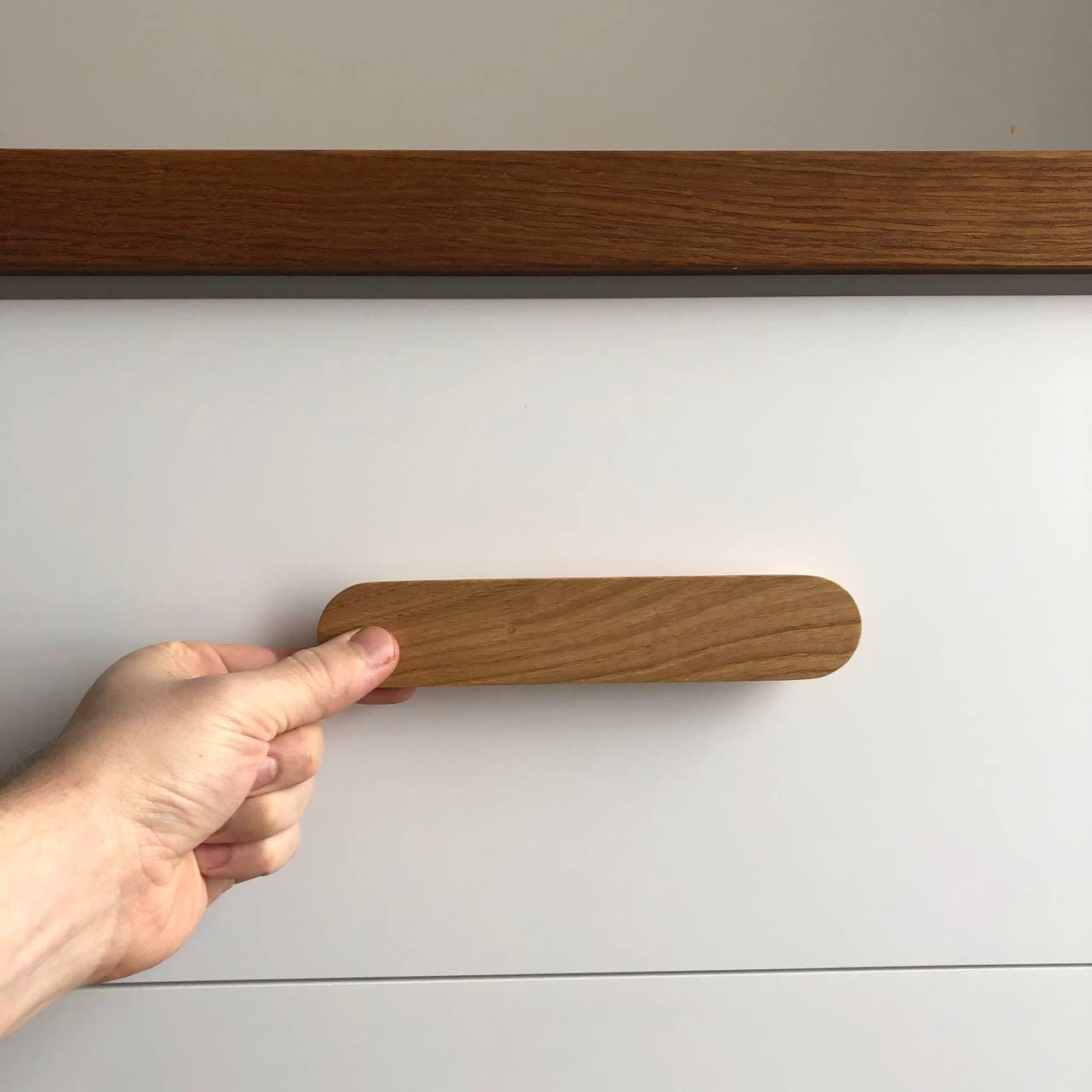 Oak Cabinet Handle – Long Minimalist Wooden Drawer Pull