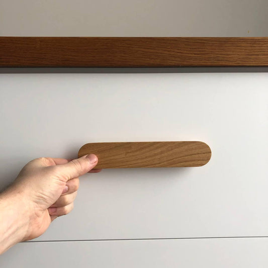 Oak Cabinet Handle – Long Minimalist Wooden Drawer Pull