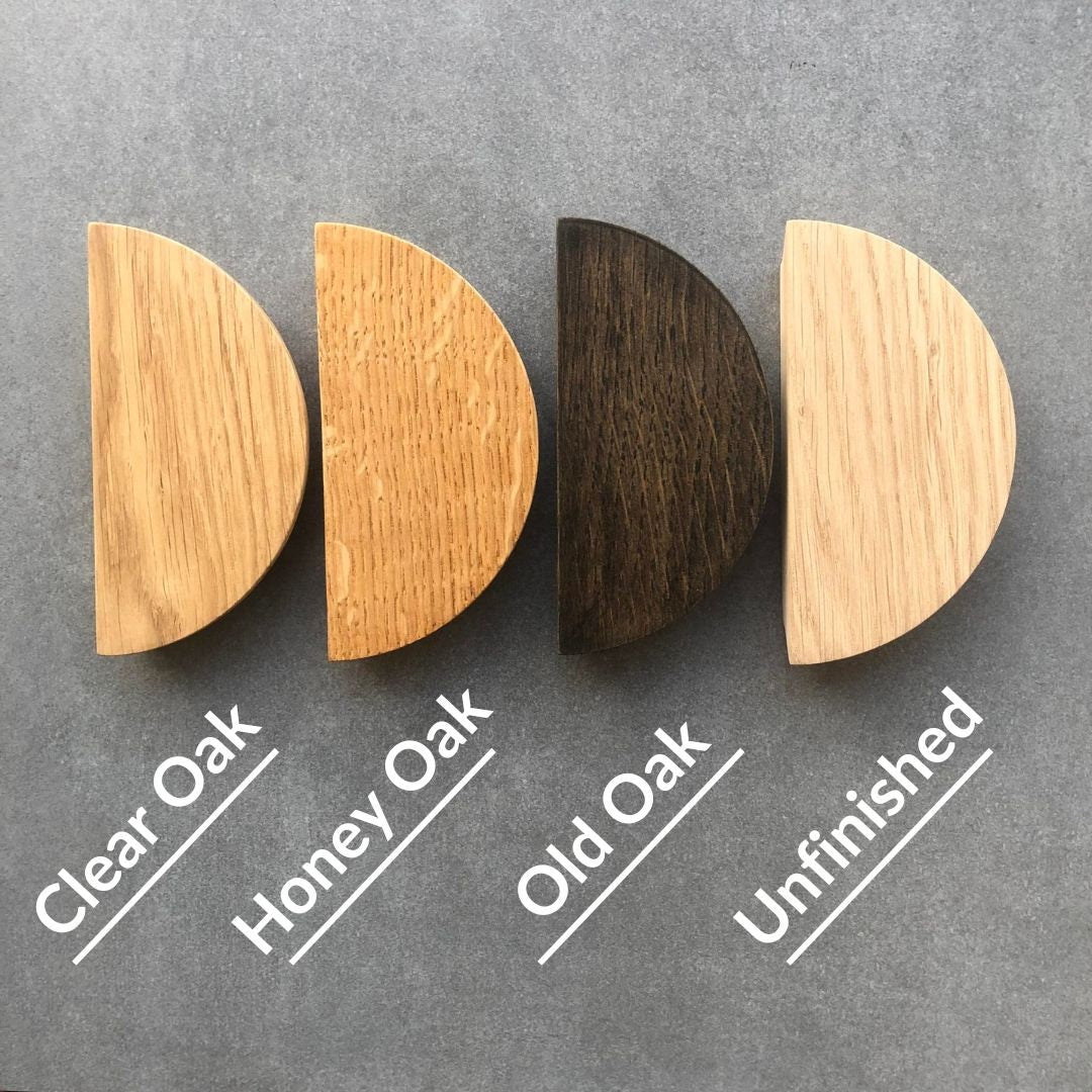 Half Moon Oak Handle – Solid Wood Cabinet Pull for Wardrobes and Drawers